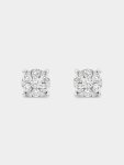 White Gold 0.25CT Diamond Womens Illusion Solitaire Stud Earrings