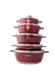 Zs - Aluminum 10 Piece Non Stick Coating Pot Set - Maroon