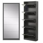 Nu Dekor - 5 Tier Mirror Shoe Cabinet - Charcoal
