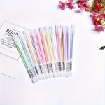 12PCS PACK 0.6MM Highlighter Pen Art Color Gel Pen
