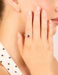 Goldair Gold Plated Gleaming Red Cubic Zirconia Pear Ring - M l
