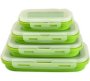 Generic 4-PACK Folding Silicone Lunch Boxes Eco-friendly & Compact 4 Containers Lunch Box