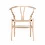 Wooden Dining Room Chair Wishbone Style Oak / Black Seat