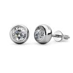 DESTINY Moon April diamond Birthstone Earrings With Swarovski Crystals In A Macaroon Case