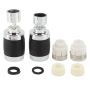 2PIECES Faucet Aerator 3 Modes 360 Rotating Splash Filter Black