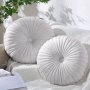 1pc Nordic Throw Pillow Round Pillow Waist Pillow For Living Room Sofa Decoration Wheels Bay Window Cushion Plain Color Pumpkin Throw Pillow Car Couch