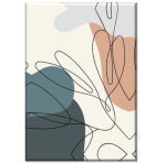 Abstract Flower Line Drawing Art Print On Canvas 600 X 900