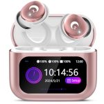Vekj Sleep Earbuds Bluetooth 5.4 In Ear Smart Touch Screen Earbuds 48H Sleep Headphones Small Design For Side Sleepers Crystal-c