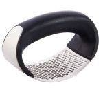 Stainless Steel Garlic Press With Silicone Peeler & Cleaning Brush