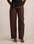 Emma Petite Mid Rise Barrel Jeans - 16 Chocolate