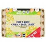 Pnp Live Well Free Range Large Canola Eggs 24 Pack