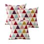 3-PIECE Geometry Throw Pillow Covers 45 X 45CM Colorful Linen Cushion Cases