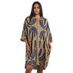 Geometric Print Shirt Dress - Toast Free