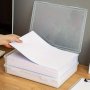 A4 Size Transparent Plastic Storage Box With Lid - Dustproof Desktop Organizer For Office Supplies