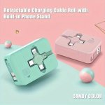Durcord 3-IN-1 Retractable Charging Cable With Built-in Phone Stand Usb-powered 36V Multi-device Sync & Charge Cord For Iphone A
