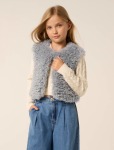 Cressida Girls Faux Fur Vest - 10-12 Yrs Powder Blue