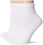 Hanes Womens Ultimate 6-PACK Comfort Toe Seamed Ankle Socks White 8-12 Us