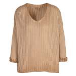 Overdyed Ribbed V-neck Top - Sand Free