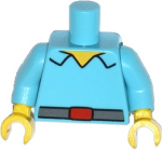 Parts Torso Simpsons Shirt Open Collar With Dark Bluish Gray Belt With Red Buckle Pattern Medium Azure Arms Yellow Hands 973