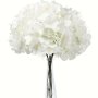 50pcs White Silk Hydrangea Artificial Flowers With Stems For Wedding And Engagement Party Decorations - Polyester Hydrangea Flower Heads