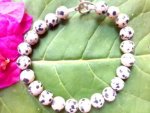 Dalmatian Jasper Round Bead Bracelet
