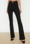 Waist Detailed High Waist Jegging Flare Jeans - Black
