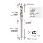 20 Router Bit 6MM 17MM Length Shank 6MM Spiral Double Flutes Ball Nose End Mill Tooling Length 45MM Span Style= Color: 339933 /span Pack Of 20 Tool Bits