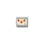 Composable Classic Link Red Butterfly With Stones