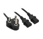 XF0775 Dual Power Supply 3 Pin To 2 Iec Female Cable 1.5M