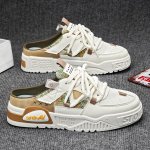 Men's Slip On Platform Shoes Trendy With Double Shoelaces Hollow Out Breathable Comfy For All Seasons Outdoor Walking Jogging Ca