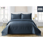 Simon Baker - Rome Quilted Bedspread - Denim Various Sizes - Queen - 250CM X 270CM Bedspread + 2 Pillowcases 50CM X 70CM +