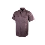 Mens Cotton Canvas Short Sleeve Shirt - Charcoal