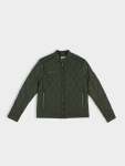 Quilted Bomber Jacket - Olive - Olive XXL