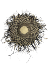Straw Fray Hat - Natural black