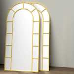 Soho Arched Floor Mirror Black Gold - Gold