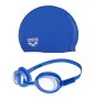Arena Jnr Goggle & Cap Set - Blue