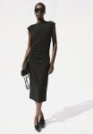 Cap-sleeved Dress - Black