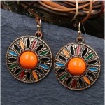 2PCS Summer Retro Round Geometric Women's Earrings Bohemian Style Festive Personalized Women's Accessories