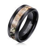 Men's Grey Camouflage Black Tungsten Ring OR-034 - 10