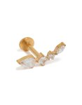 Goldair Gold Plated Surgical Steel Multi Cubic Zirconia Flat Back Ear Crawler