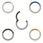 1pc 16G Stainless Steel Zirconia Septum Piercing Clicker Ring Hinged Nose Ring Daith Earrings Conch Piercing Jewelry Helix Cartilage Tragus Lobe Belly Hoop Earring