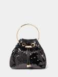 STELLAR Stella Sequin Ring Handle Bag - 0 Black