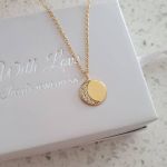 Megan Gold Plated 925 Sterling Silver Moon Cz Stones Necklace