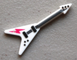 Parts Minifigure Utensil Guitar Electric 'flying V' With Dark Pink Lightning Bolt Pattern 93564PB02