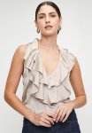 Edit Ruffle Chiffon Blouse - Simply Taupe