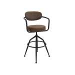 Beatri Metal And Pu Bar Stool - Crimson