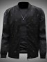 Men's Casual Full Zip Bomber Jacket Stylish Printed Blouson Jacket For Spring/fall Wear