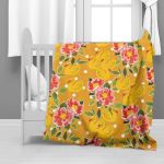 Pink Floral Swan Minky Blanket
