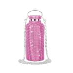 Rhinestone Decor Double Walled Stainless Steel Insulated Bottle - Pink - 750ML