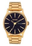 Nixon Sentry Stainless Steel Mens Watch - Gold Indigo